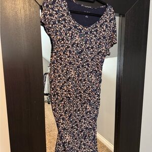 Isabel Maternity by Ingrid & Isabel Blue Sheath Midi Dress V-Neck